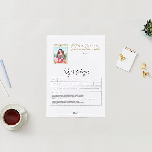 Ficha “Dejar de fingir” (PDF) – Autocuidado creativo con arte